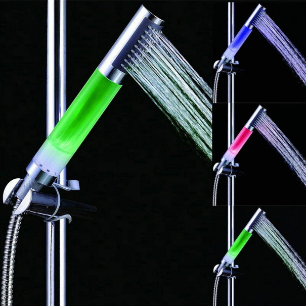 High Pressure Spa Shower Head Bathroom LED 3 Colors changing hand Shower Head Multi color light up shower