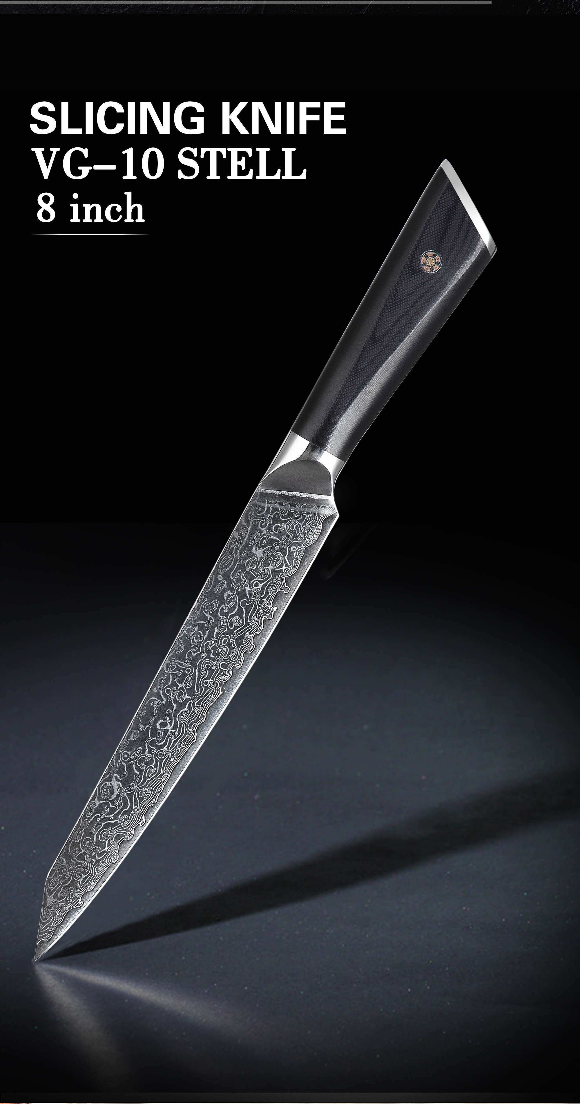 Yangjiang kichen slicer cutting damascus bread knife