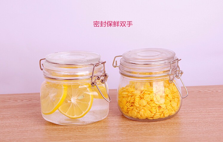 wedding glass candy jar crystal glass jar with glass lid