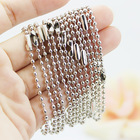 2.4mm Ball Chain Necklace Stainless Steel Ball Chain With Lock 24"L