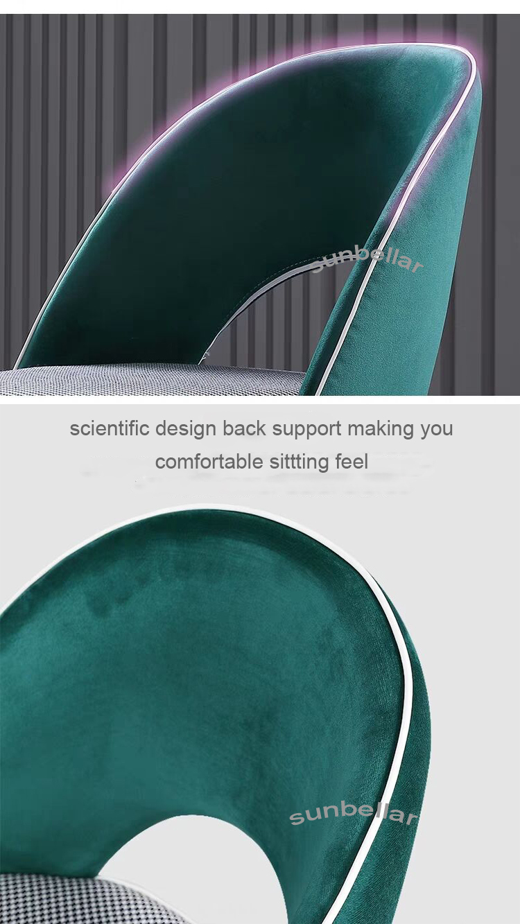 Nordic modern design green velvet chair dining room wooden legs with gold dinning chair luxury fabric dining room chairs