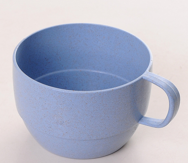 Wheat Material Mug Cup Straw Hold Mugs Cup of Milk Tea Coffee Cups Water