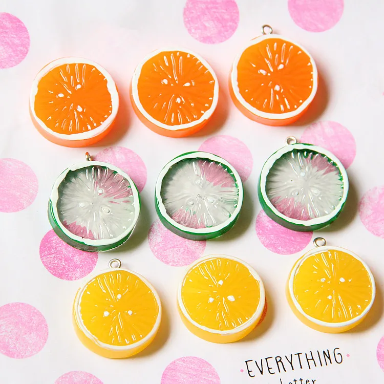 Free Shipping Cool Summer Fruit Lemon Miniature 3d Handmade DIY Earrings Jewelry Accessories Resin Pedants Flatback