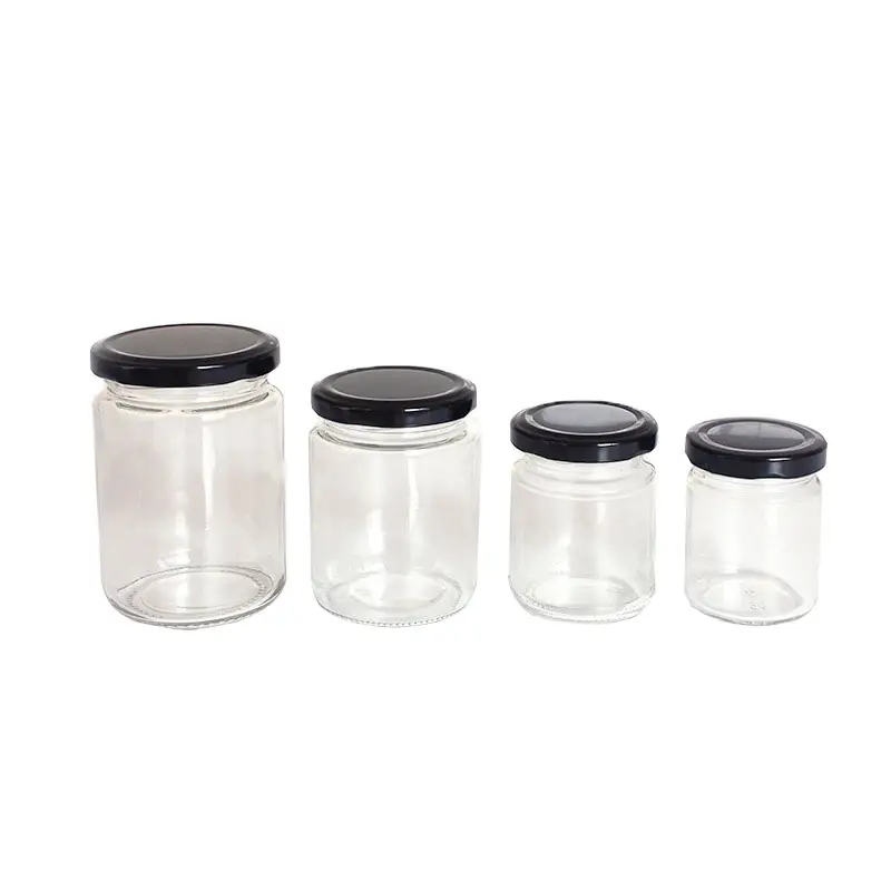300ml round glass honey jam jars with lids