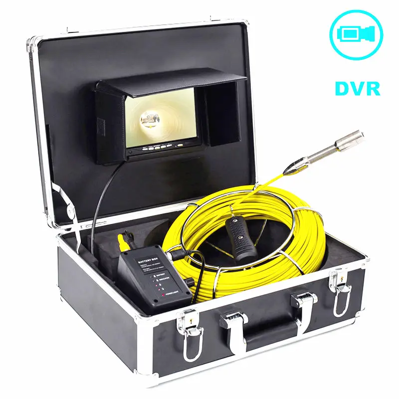 7 inch Monitor 23mm Camera Head 20M Cable Sewer Drain Pipe Inspection Camera With DVR Function Used For Pipe Inspection