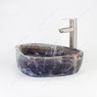 Unique Translucent Stone Vessel Sink DS-215A-QO Made from Fluorite Boulders