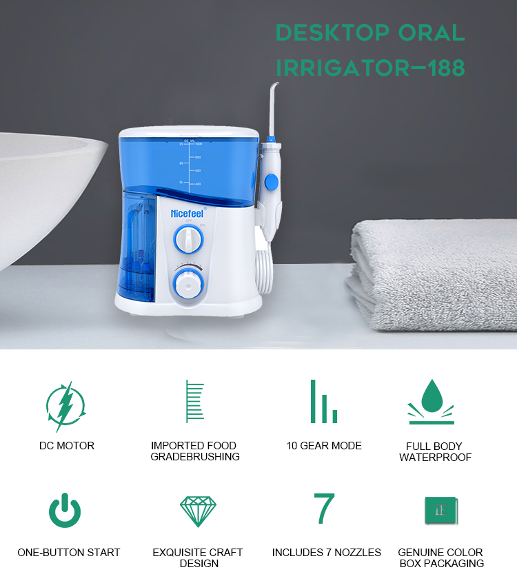 FDA Countertop Oral Irrigator 1000ml Pic Style Dental Water Flosser