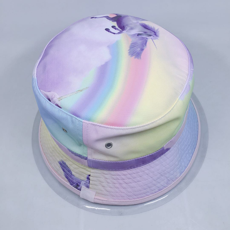 Wide Brim Printed Bucket Hat Custom Double Sided Hat Reversable Hat