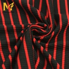 Fashion hot multi-color 84%polyester 12%rayon 4%spandex 4x2 yarn dyed striped rib fabric