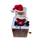 Hot sale private label christmas santa claus tin music box with hand crank