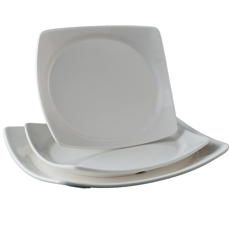 Hucheng cheap bulk dinner plates restaurant food serving melamine square plate