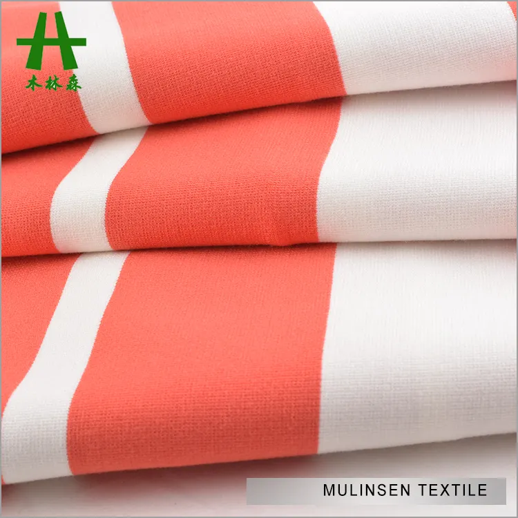 Mulinsen Textile Soft Touch Rayon Viscose Nylon Spandex Ponte Roma Yarn Dyed Stripe Knit Fabric