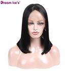 Dream.Ice's Natural Color Human Hair Wig Short Bob Side Bang Lace Front Wig