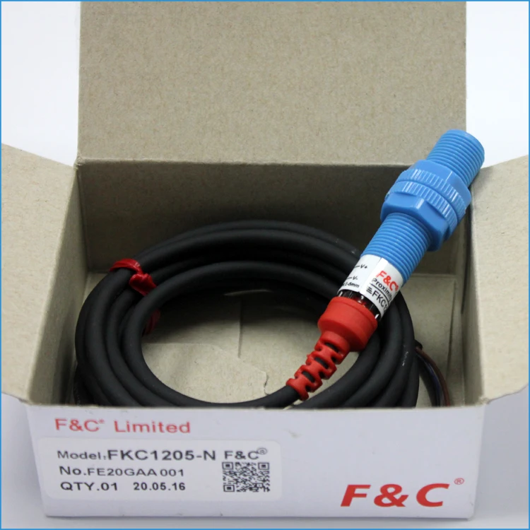 FKC1205-N NPN M12 Capacitive Switch Sensor 5mm Sensing 12VDC Plastic Detector