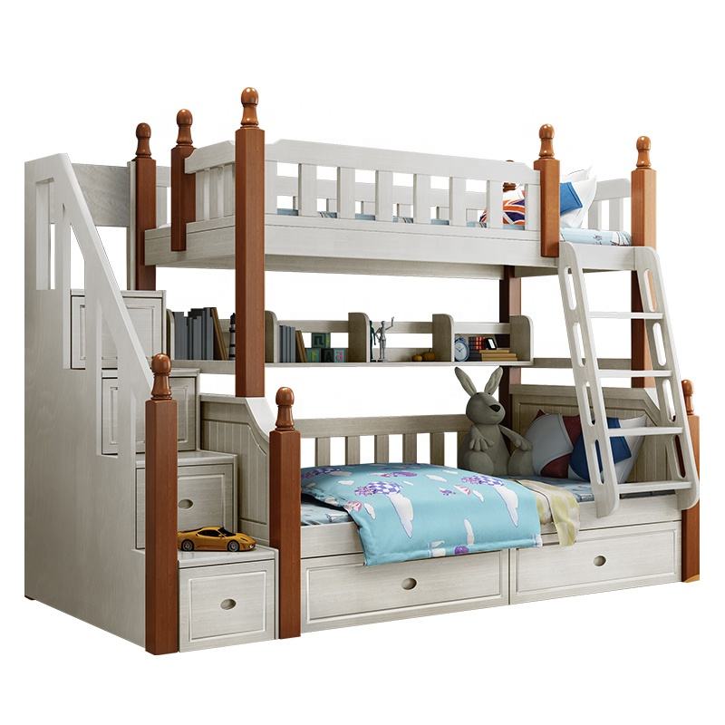 solid wood loft bed with storage