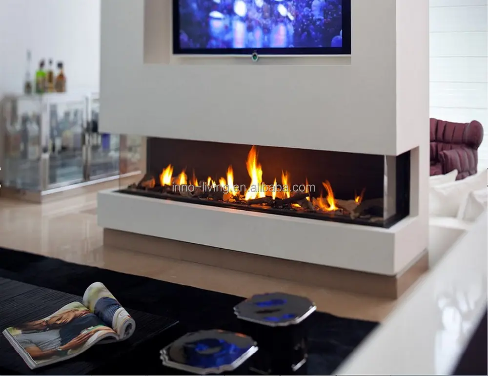 Inno living 62 inch indoor/outdoor used steel ethanol gel fireplace