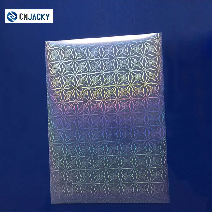 Shanghai 0.08mm 0.1mm Hot Selling A4 A3 Holographic Lamination Film for PVC Card Hologram Overlay for VIP Card