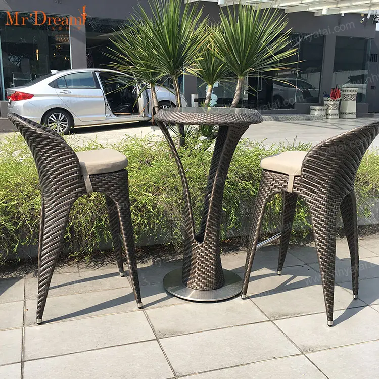 Mr.Dream comfortable high quality rattan wicker home restaurant or club cafe stool