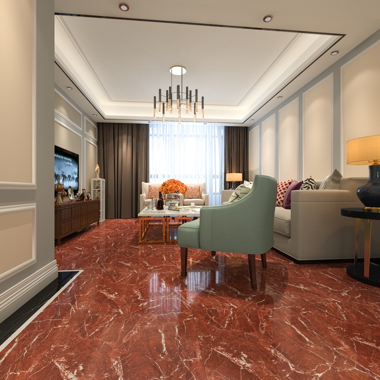 Iranian Tiles Cheap Modern Living Room Glazed Red Jade Marble Floor Tile