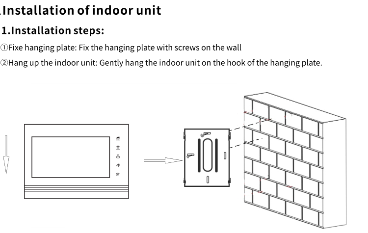 Home intercom system security video door phone wired video doorbell with monitor