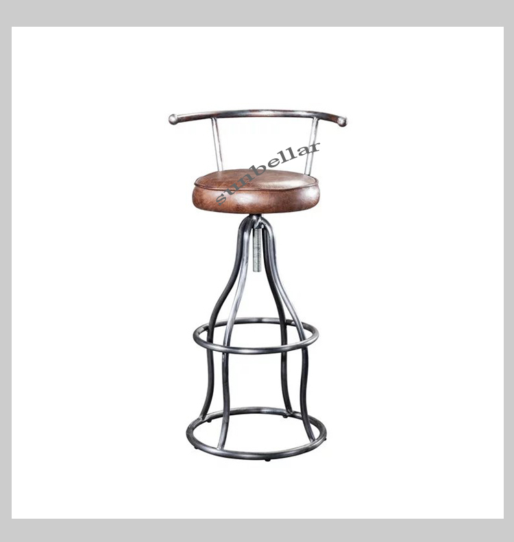foshan furniture hot selling bar chair genuine leather high chairs for counter bar table tufted backrest home kitchen bar chair
