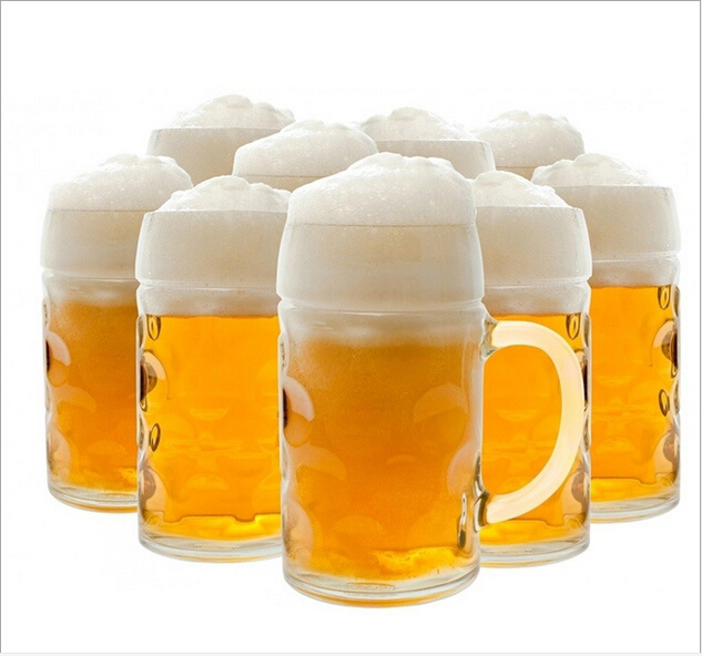Wholesale customized glassware glass beer mug cheap beer mug with handle