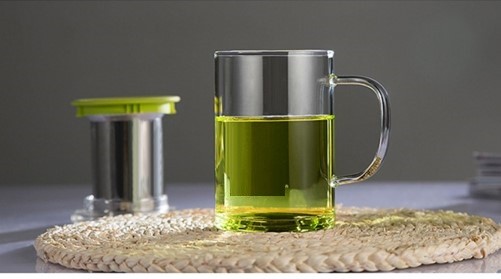 12oz--15oz Heat Resistant Glass Tea Mugs Glass Tea Cups With Infuser