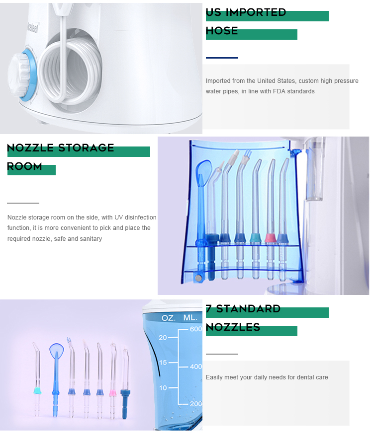 FDA Countertop Oral Irrigator 1000ml Pic Style Dental Water Flosser