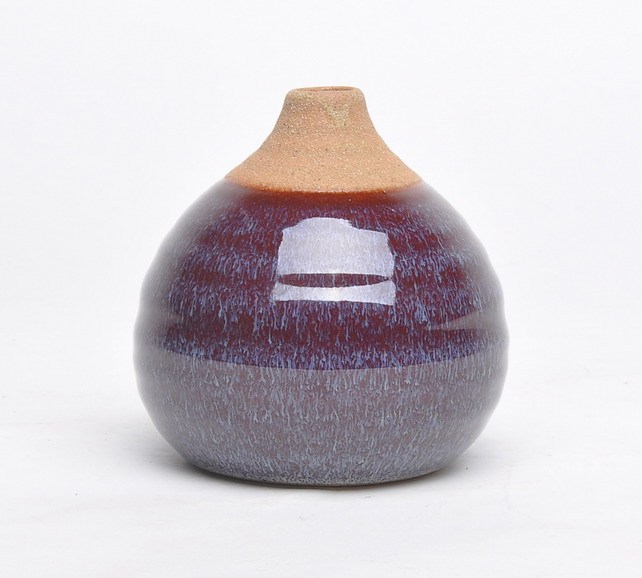 Candy color round shape narrow mouthed home hotel decoration luxury flower ceramic vase