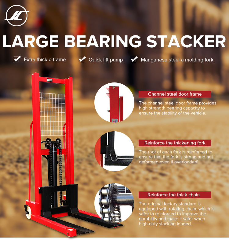 2 Ton Hydraulic Hand pallet stacker manual forklift stacker paller jack china high quality