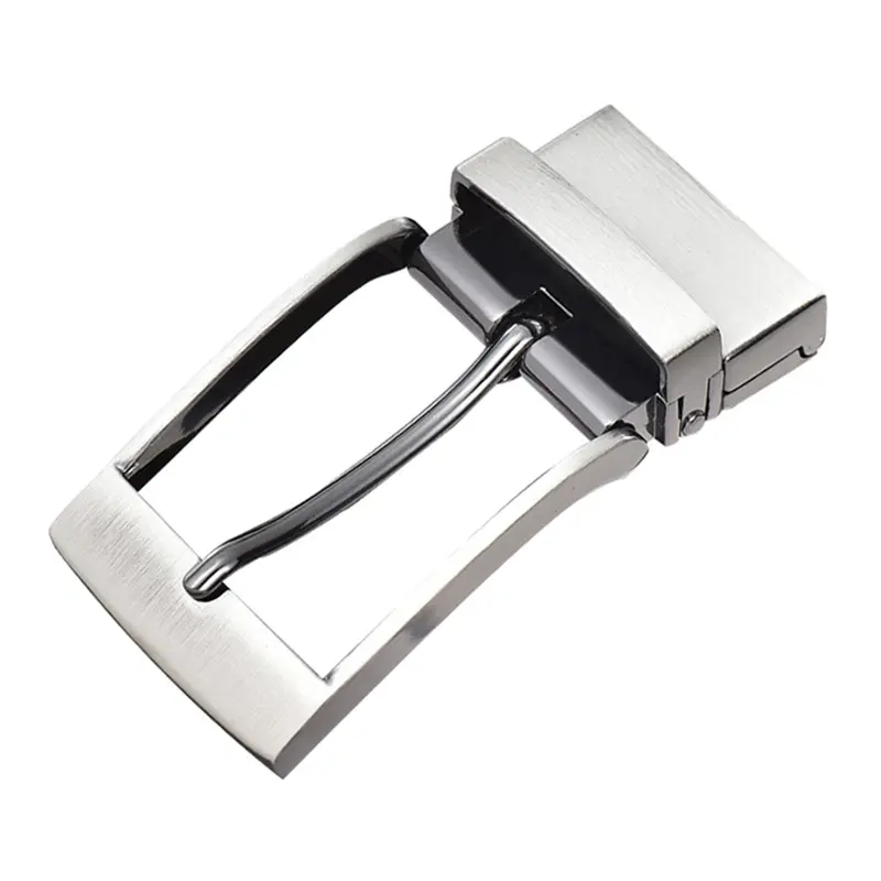 Wholesale Pin Belt Rotating Parts Alloy Gunmetal Metal Turning Men Reversible Buckle