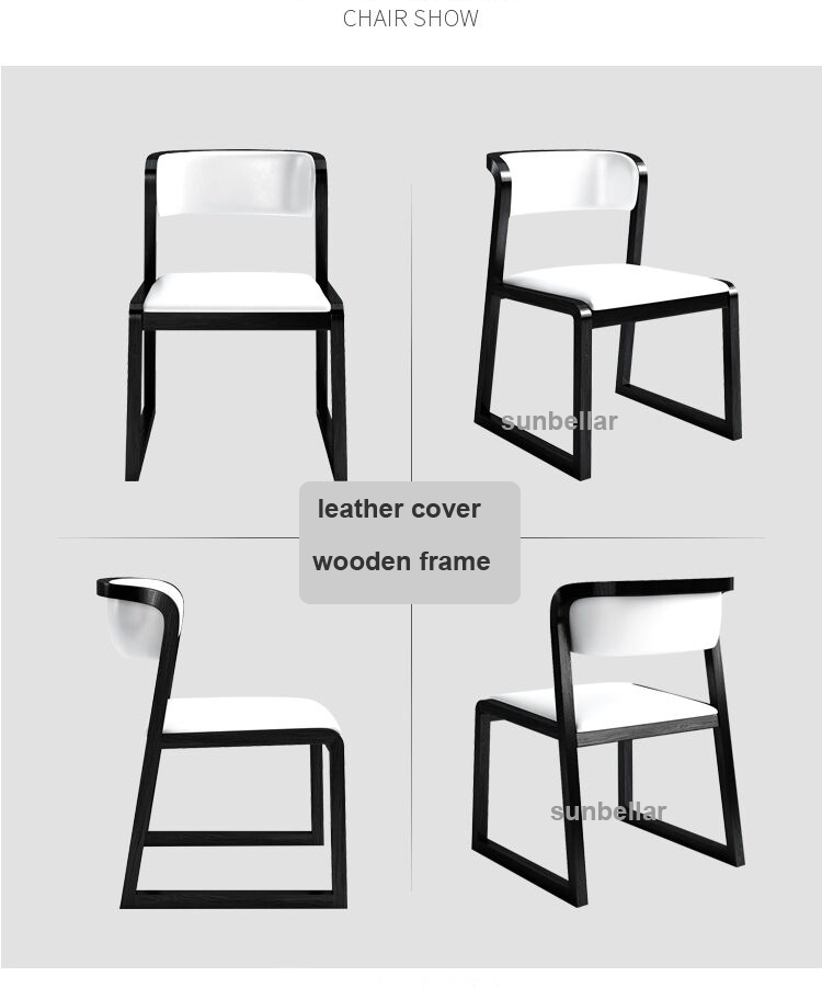 wholesale living room leather dining chair wooden  luxury armchair Nordic design for restaurant cafe shop