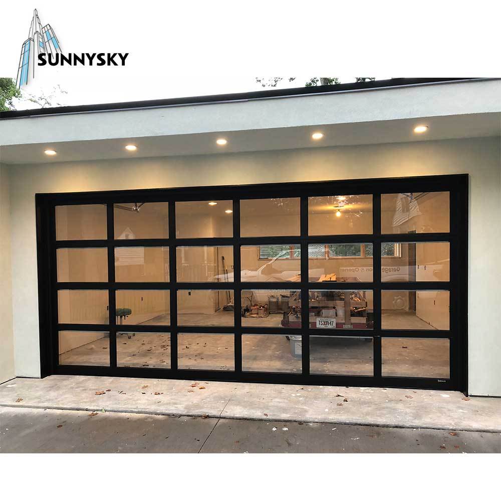 Heat insulation cheap price aluminum and obscure glass garage door from China factory