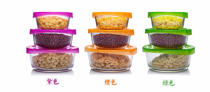 round shape large salad and fruit glass bowl set
