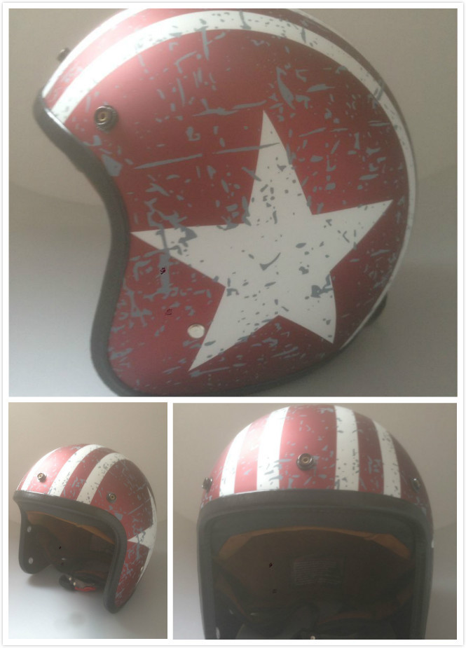 Motorcycle open face helmet with DOT CE approved ABS german style vintage custom