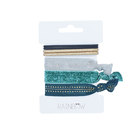 2018 Hot selling gold foil print fabric hair tie bracelet grey ponytail set