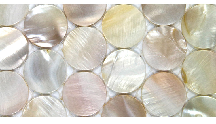 White Wall Decoration Pearl Shell Round Mosaic