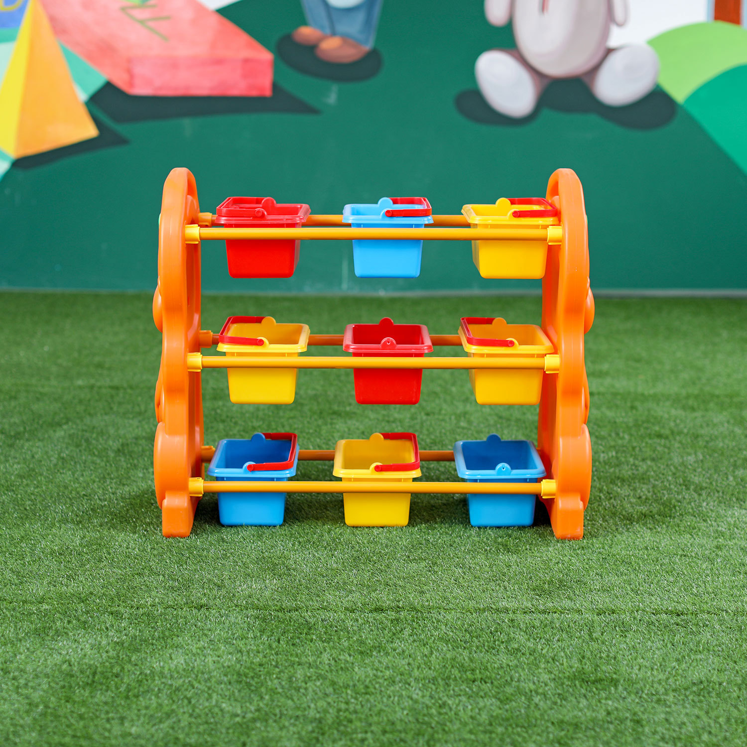 Kindergarten Baby Toy Kids Shelf Plastic Furniture Kids Plastic toys shelf For Sale