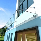 French curved front door roof rain glass canopy system
