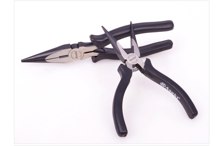 Asaki carbon steel long nose plier needle nose plier 6"-8" AK-8048