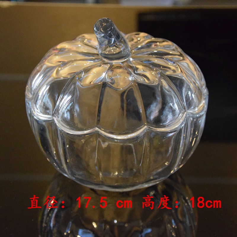pumpkin shaped candy jar,glass cookie jars,glass storage container with lids.