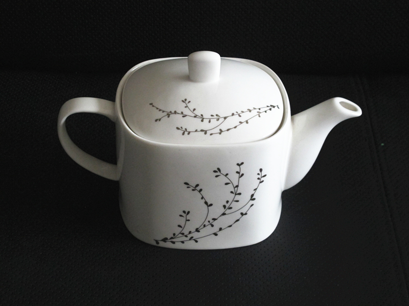 square elegant branch pattern fine bone china tea sets in 15pcs