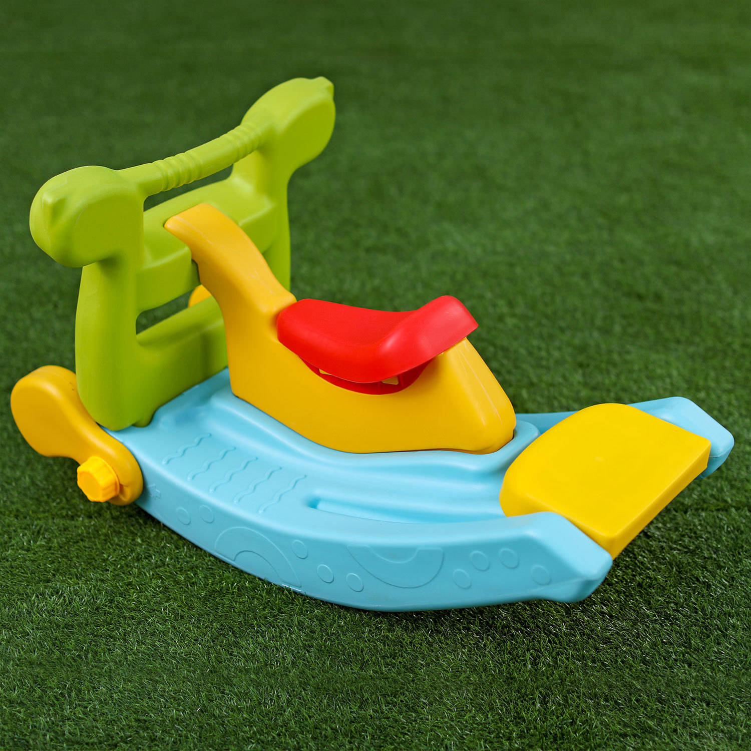Children multifunctional 2-in-1 plastic slide rocker to kids rocking