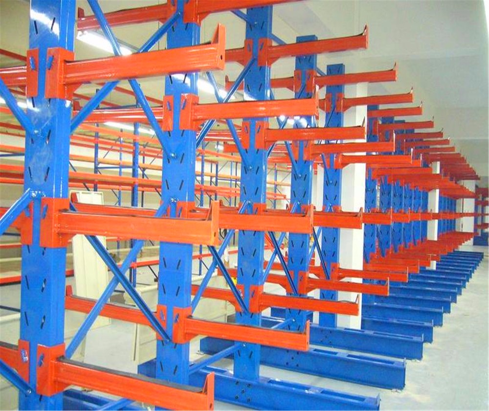 Double Side Based Cantilever Storage Racks Selective Metal Shelving With Iron Tube 3