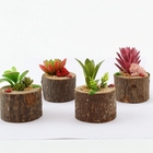 Wholesale office&home decoration plastic artificial Wooden pile plants succulent