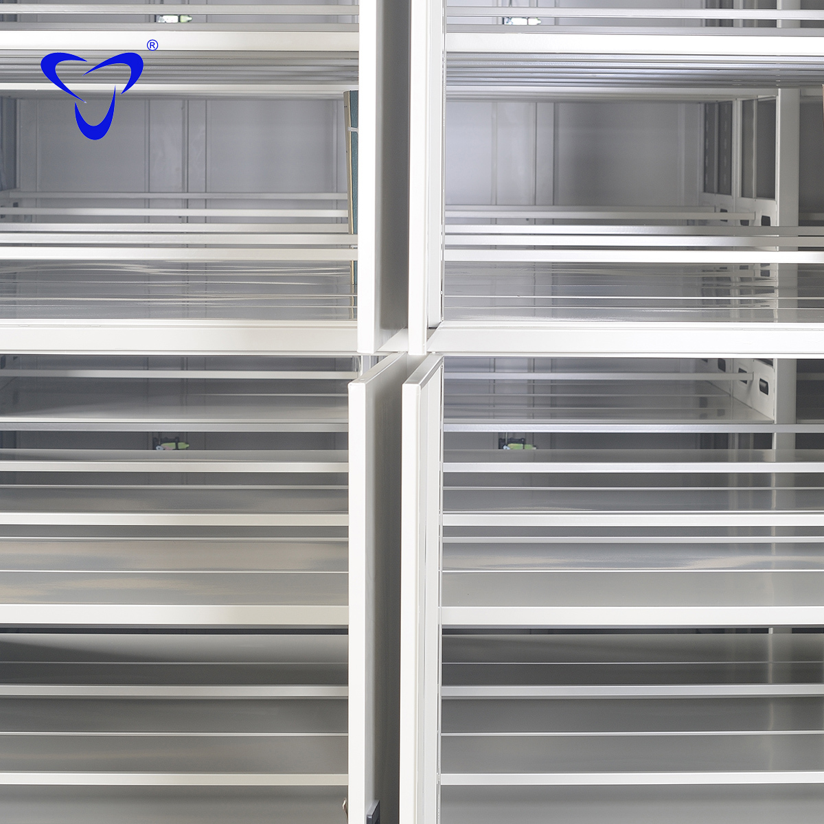 Factory low price KD steel furniture Movable library use Compact Shelving metal mobile mass File shelf