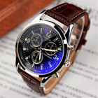 2018 new watches men YAZOLE 271 blue glass quartz stainless steel back 3atm waterproof leather wristwatches