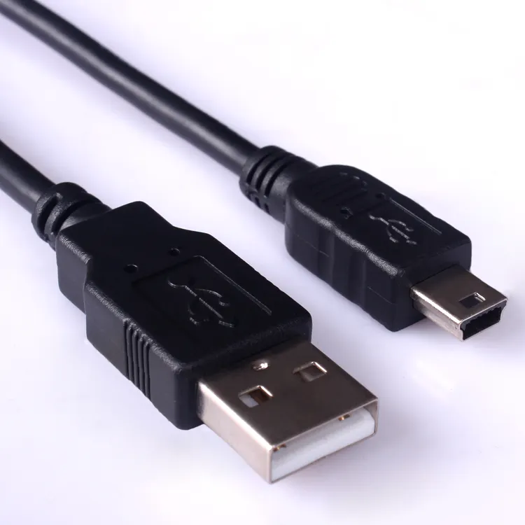 USB 2.0 A Male to Mini 5 pin Cable AM to M5P Beige Black or red Jacket
