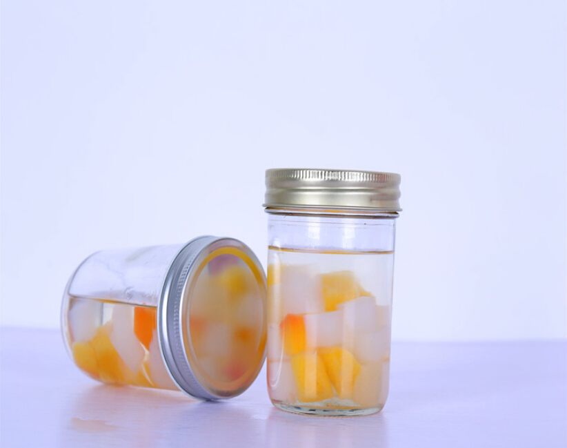 Haonai wide mouth glass mason jar/glass jar with metal lid/glass storage jar