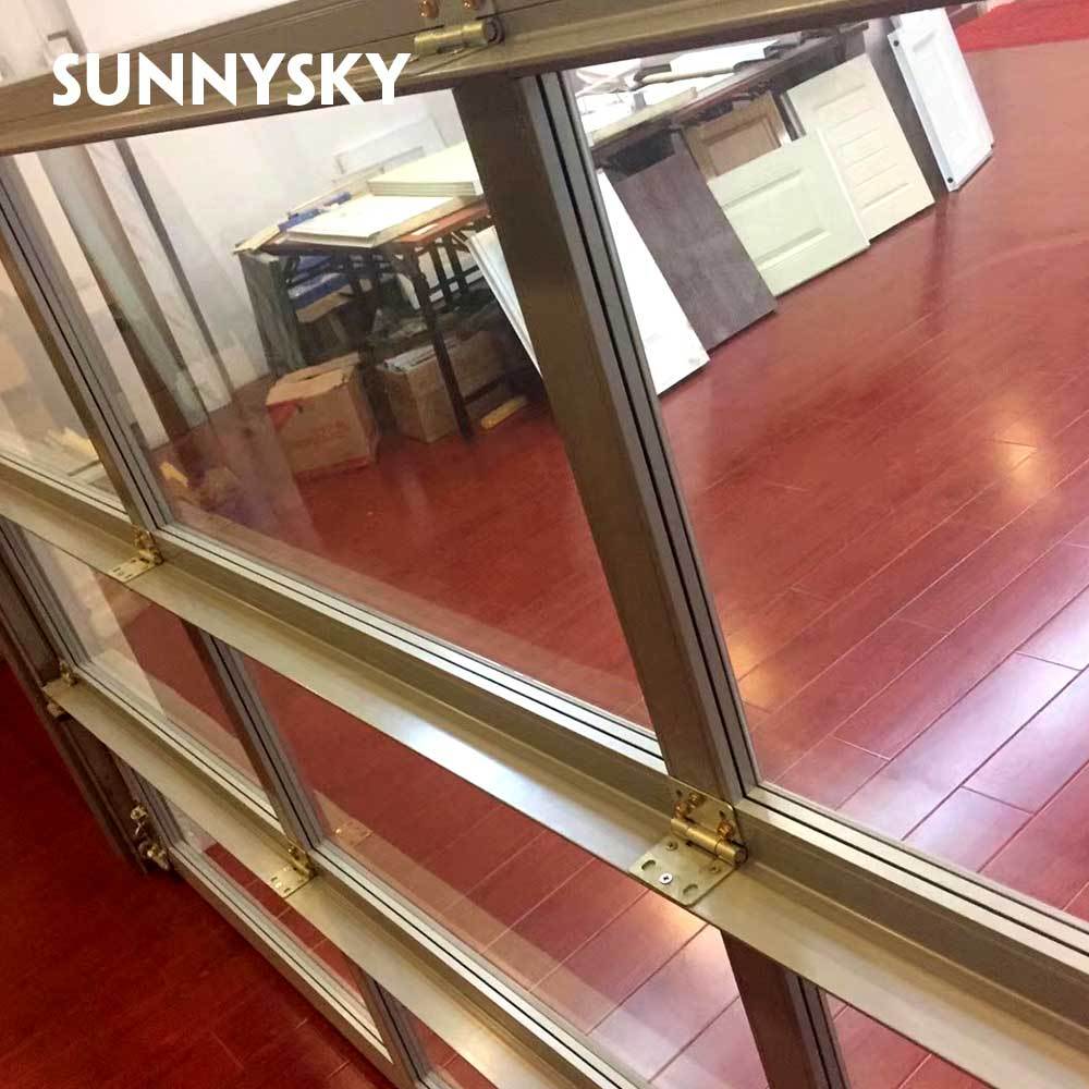 Customized glass panel aluminum frame insulated clear glass garage door